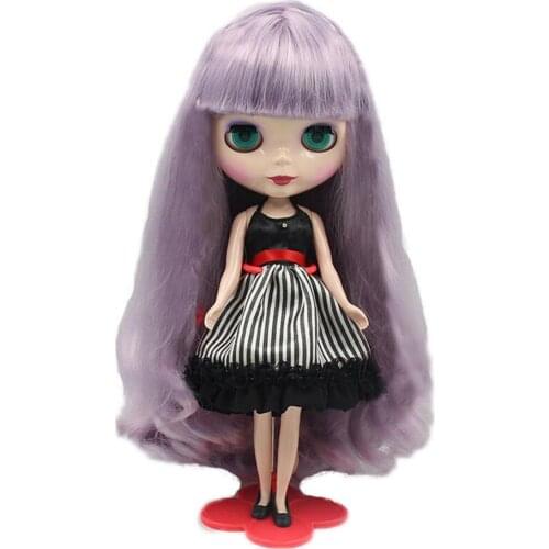 [wamami] 12" Neo Doll Doll Purple Long Wig ~ Wig And Scalp
