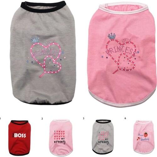 Summer Sleeveless Dog Clothes Dog Shirt Cat Puppu Printing T-shirt Thin Clothes Striped Cotton Durable Pet Vest Dog Accessory