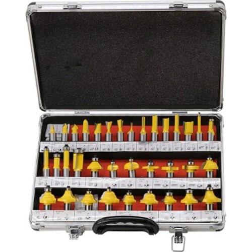 35PC 8mm Shank Tungsten Carbide Router Bit Set Wood Woodworking Cutter Trimming Knife Forming Milling Carving Cutting Tools