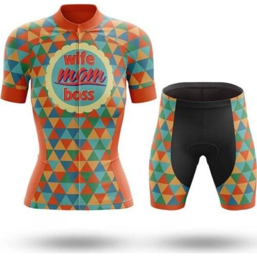New 2021 Wife Mom Boss Women Cycling Jersey Set Summer Clothing Road Bike Shirts Suit Bicycle Bib Shorts MTB Wear Maillot Ropa