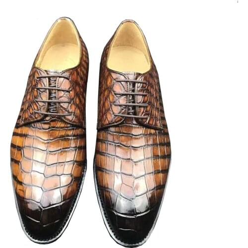 Chue new men shoes men dress shoes crocodile leather men formal shoes wedding leisure business banquet meeting shoes