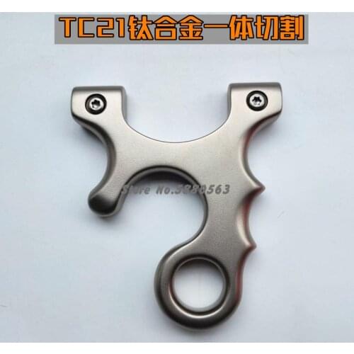 Titanium alloy hunting slingshot catapult with flat rubber band, left hand/right hand for outdoor high precision shooting