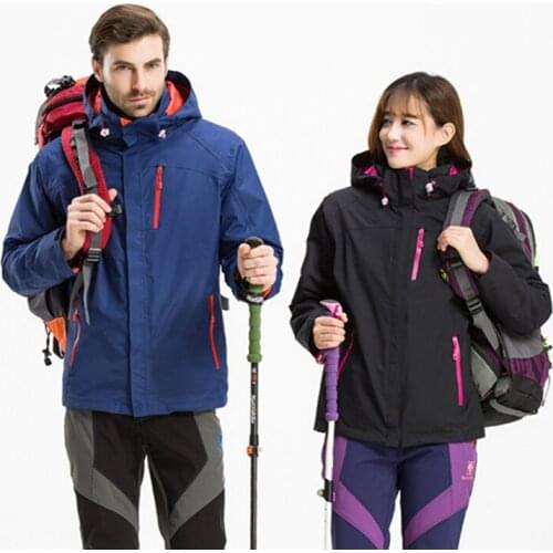 Autumn Winter Women Mens Windbreaker Ski Jacket Hiking Coat 3 in 1 Ski Suit Outdoor Waterproof Climbing CampingCoat