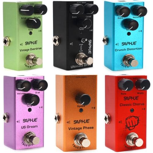 Electric Guitar Effect Pedal Vintage Portable Compressor Booster Distortion Overdrive Adapter 10 Ways Mini Single Type DC 9V