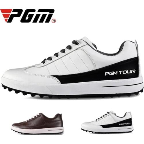 Pgm Golf Shoes Men Sport Shoes Pgm Genuine Leather Waterproof Male Golf Sneaker Spikes Anti-Slip
