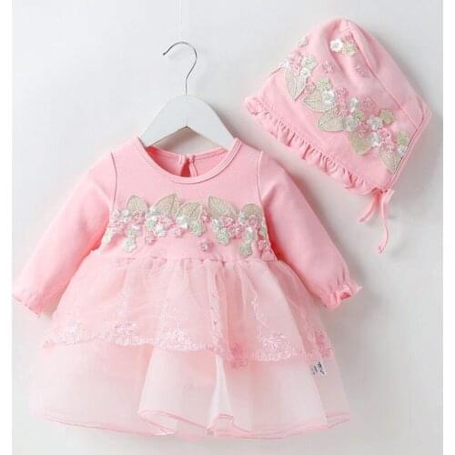 New Born Baby Girls Infant Dress Embroidery Lace Baptism Dress For Baby Girls Party Christening Dresses Long Sleeve Newborn Gown