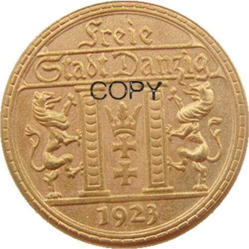 1923 Poland 25 Gulden Gold Plated Copy Coin