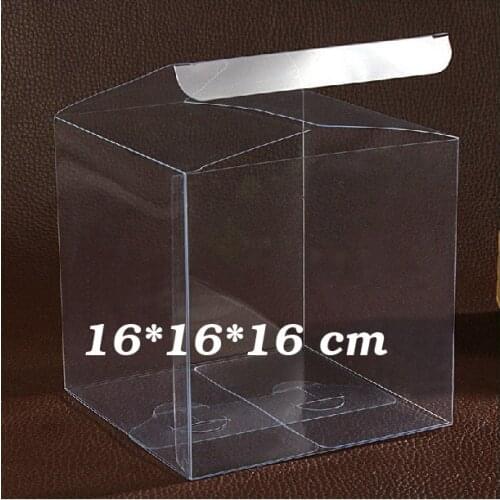 16*16*16cm DHL fast shipping Transparent Clean PVC box/plastic cube boxes Gift candy Pastry biscuit boxes Display case100pcs/set