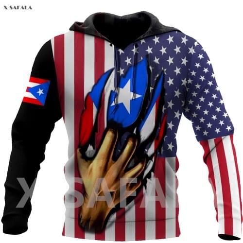 Puerto Rico American Lover 3D Over Printed Hoodie Man Women G21 Pullover Tracksuit Outwear Zipper Sweatshirt Casual Harajuku