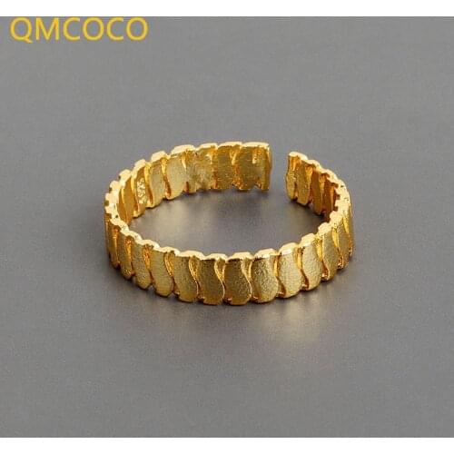 QMCOCO Korean 925 Silver S-Shape Simple Vintage Opening Adjustable Personality Ring Versatile Female Jewelry Accessories