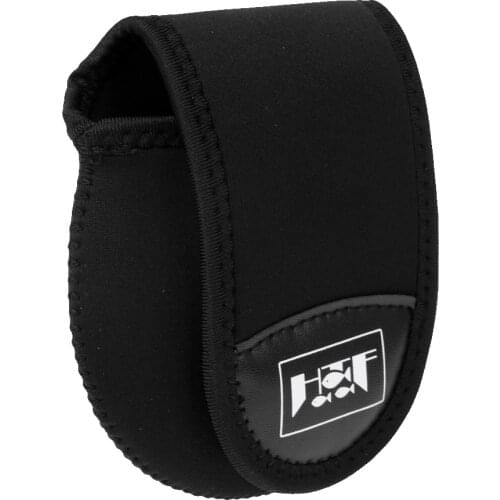 Mesh Cloth Baitcasting Fishing Reel Storage Bag Protective Cover Case Pouch Reel Holder Protector, Black, 4.45x5.04inch