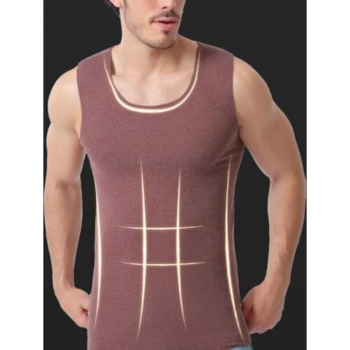 Warm Vest For Man Keep Warm Underwear Vest Winter Thermo Shaping Large Size Male Vest Comfortable With Velvet Thick