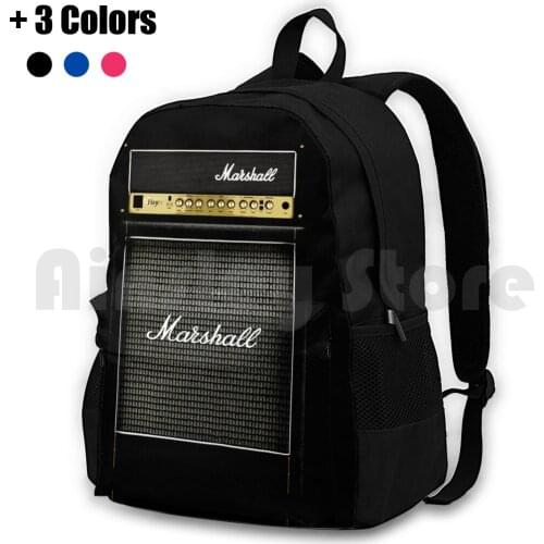 Black And Gray Color Amp Amplifier Outdoor Hiking Backpack Waterproof Camping Travel Retro Vintage Music Black Gray Amp