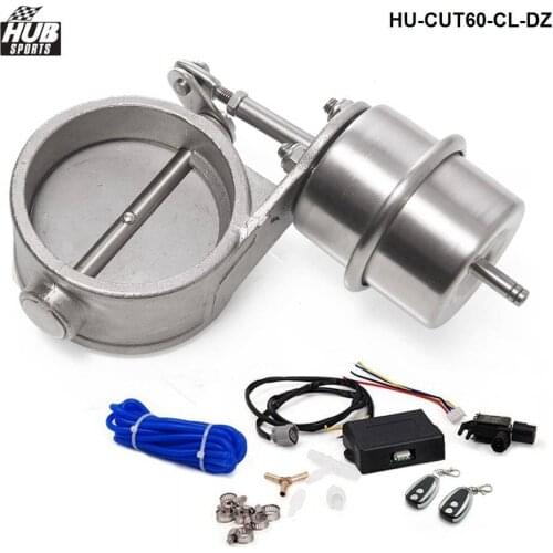 Exhaust Control Valve CUTOUT 2.3" 60mm Pipe Close Style With Vacuum Actuator with Wireless Remote Controller Set HU-CUT60-CL-DZ