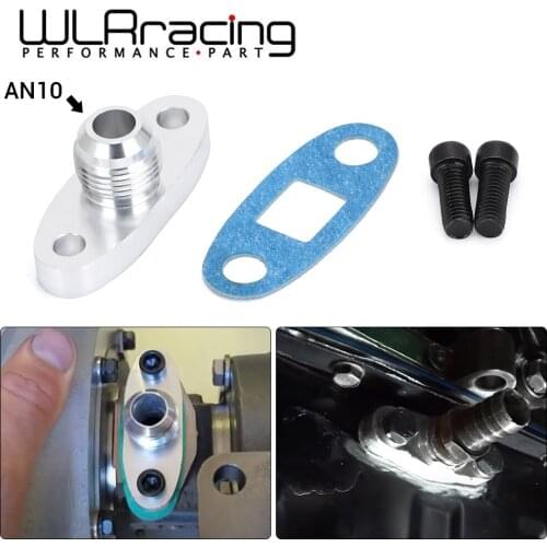 WLR - Turbo Oil Drain Flange 10AN GT40 GT42 GT45 GT47 GT55 T3/T4 T3 T4 ODF-01 silver WLR-OFG33
