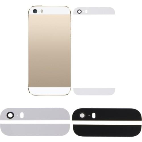 1Set Back Glass For iPhone 5 5S SE Back Housing Glass Top Bottom Replacement Parts With Camera Flash Lens Circle + 3M Sticker