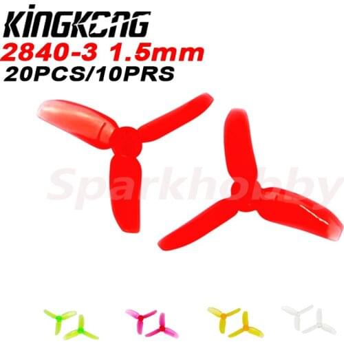 20PCS/10Pairs KINGKONG 2840 2.8X4.0 3-blade 2.8 Inch Propeller CW CCW 1.5mm Mounting Hole for FPV Quadcopter RC Racer Drones