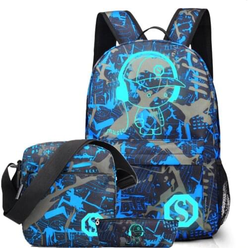 3pcs Printing School Bags For Girls Boys Teenager Schoolbag Fashion School Backpacks For Children Kids Travel Bag Bagpack 2020