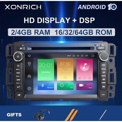 4GB DSP 1Din GPS Radio Android 10 Car DVD Player for GMC Sierra Yukon Denali Acadia Savana Chevrolet Express Traverse EquinoxCD