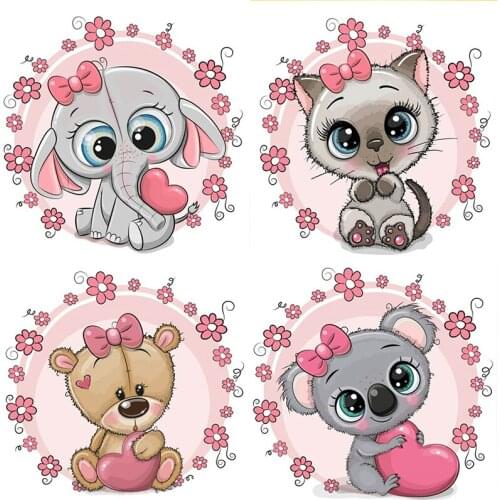 New 5D DIY Diamond Mosaic Cross Stitch Cartoon Animal Character Picture Rhinestone Embroidery Sale Full Square Home Decoration