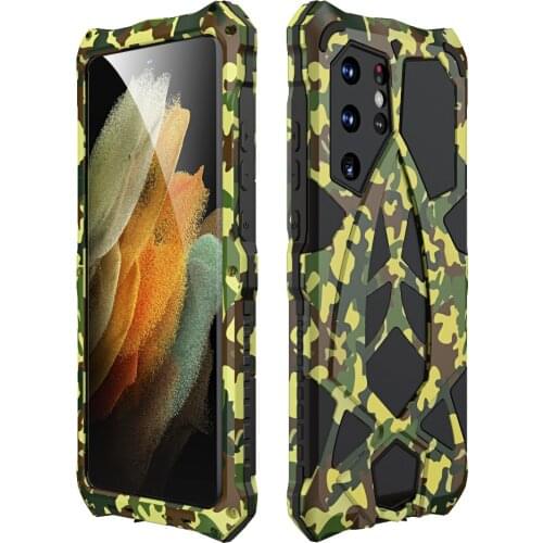 Aluminum Metal Silicon Shockproof Fundas Cover for Samsung Galaxy A52 A72 S21 FE Ultra Plus S21FE S21ultra Case TPU Bumper Coque