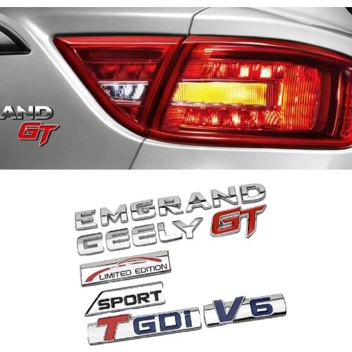 Car Metal Sticker for Geely Emgrand V6 Limited Edition GT TGDI SPORT Logo EC7 EC8 X7 GE EV8 EX7 Vision CK GE MK Bl King Kong Gx7