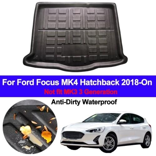 Car Rear Trunk Luggage Mat Cargo Tray Boot Liner For Ford Focus MK4 Hatchback 2018 2019 2020 Auto Carpet Protector Floor
