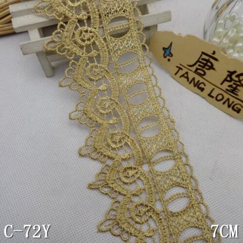 Free Shipping 5yards 7cm Width Lace Trim Embroidered Lace Applique Deacoration Material Lace Sewing Trims
