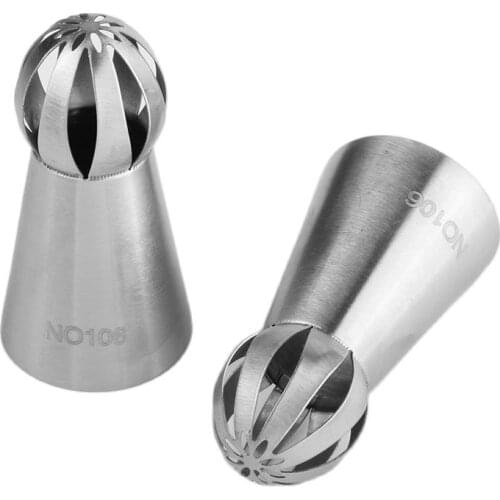 Free Shipping Stainless Steel 18/8 Seamless Welding Ball Flower Cake Decorating Piping Sphere Twist Icing Tips #NO106