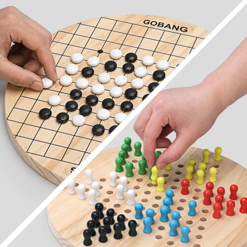 Free Shipping Checkers & Gobang Toys for Children Table Game Brain-Training Kids Wooden Challenging Interactive Toys Chess Gift