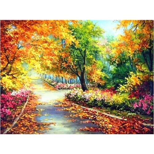 BMBY-DIY Diamond Painting Set Diamond Full Diamond Round Diamond Cross Living Room Decoration Forest