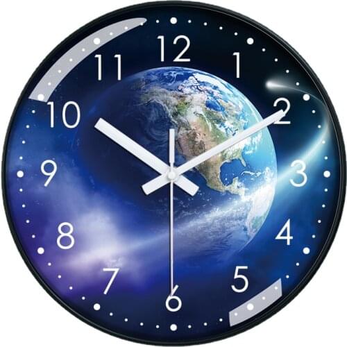 Large Wall Clock Modern Design Nordic Clocks Wall Home Decor Creative Earth Silent Watch Mechanism Living Room Decoration Gift