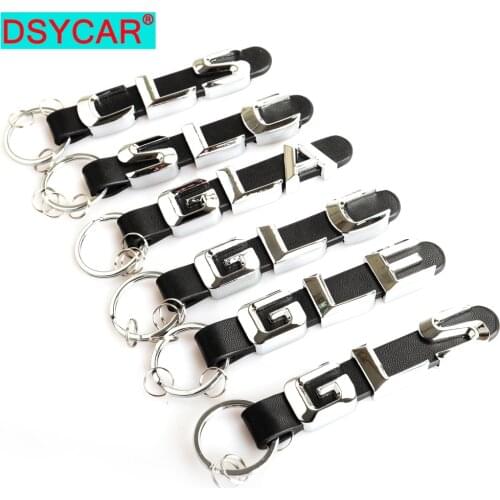 DSRCAR 3D Car Key Chain Metal Letter Leather Strap keychain For Mercedes Benz CLS CLA CLE SLS SLC SLA GLA GLC GLE GLS Class