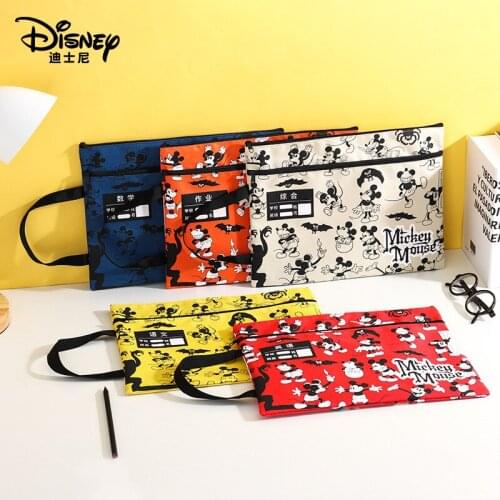 Disney cartoon briefcase Mickeys 90th anniversary series cute fashion document bag portfolio student pencil case tuition bag