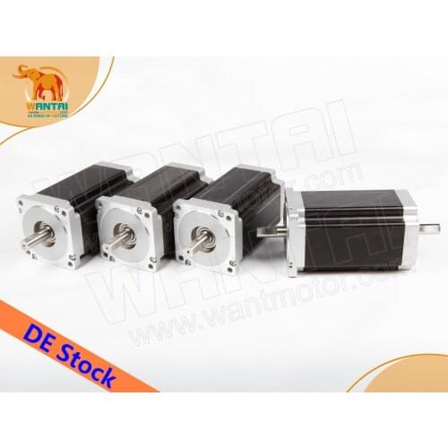 [EU FREE] CNC Wantai 4PCS Nema23 Stepper Motor 57BYGH115-003B Dual Shaft 425oz-in 8MM Shaft 3A CE ROHS ISO DE FR IT DK Free