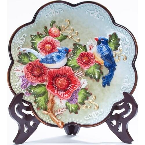 10 Inch Decorative Plate Wall Decoration Art Ceramic Decoration Wall Plate Creative Disc Ornaments Home Living Room Decor Craft