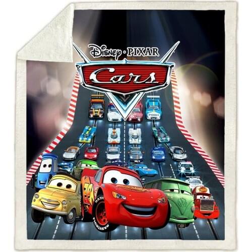 Lightning McQueen 95 Car Baby Sherpa Fleece Blanket Throws on Bed Crib Couch Cover Single Twin Bedding Baby Girls Boys Kids Gift