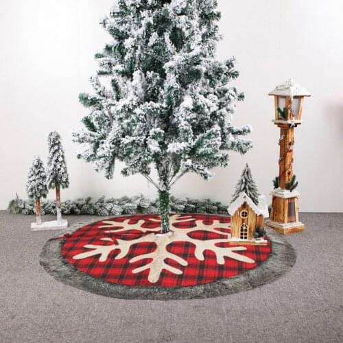 Home Tree Skirts New Year Decoration Christmas Tree Skirt Christmas Tree Skirt Linen Floor Mat for Scene Layout 122cm
