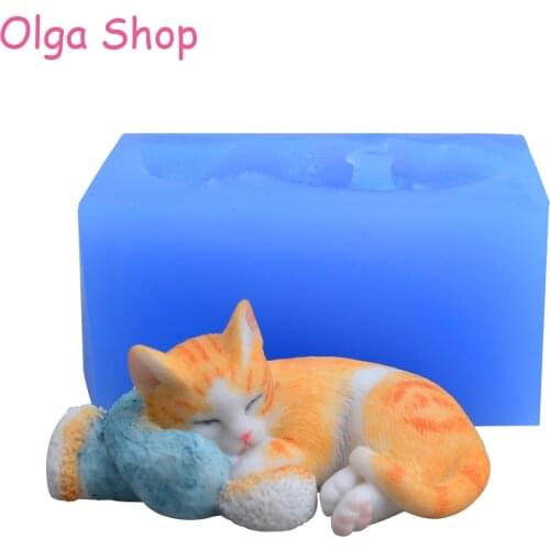 DYL717 3D Kittens silicone fondant cake molds lovely cat chocolate sugarcraft mould for cupcake decorating animal baking tools