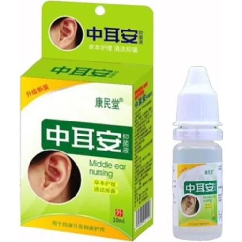 H7JC 10ml Chinese Herbal Ear Nourishing Drops Acute Otitis Media Tinnitus Deafness Antibacterial Pain Relief Cleaning Liquid