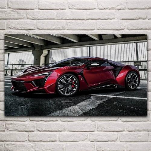Red supercar Luxury Car beautiful vehicle fanart posters on the wall picture home living room decoration for bedroom KM983