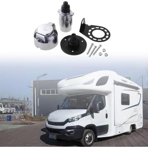 7 Way RV Boat Truck Trailer Metal Plug Connector Adapter with Socket Kit for American Standard Car Accessory High Quality