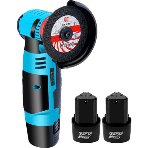 Mini 12 Volt. Brushless Cordless Angle Grinder With 2pcs lithium-ion batteries