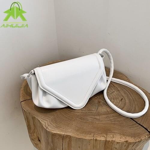 Fashion New Female Messenger Bags PU Leather Small Shoulder Bag Solid Color Ladies Crossbody Bags Pleated Casual Wild Women Bag