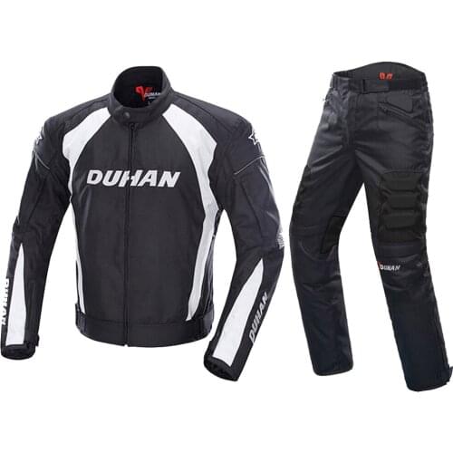DUHAN Motorcycle Jacket Men Moto Jacket+pants Windproof Motocross Suit Cold-proof Touring Motorbike Riding Set Protective Gear