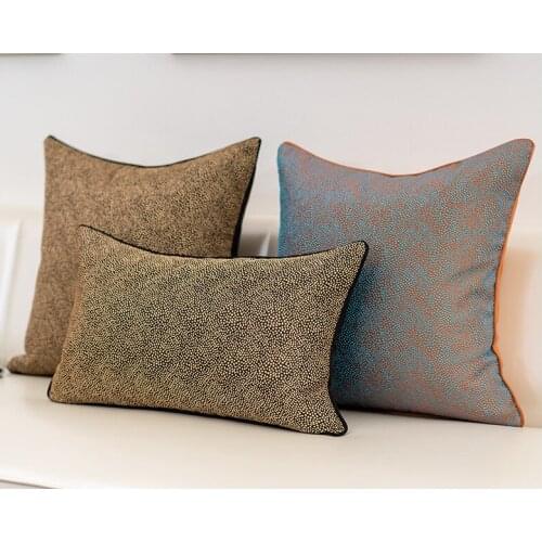 Light luxury 3D dot jacquard contrast color sofa decor cushion cover orange black embroidery pillow cover bed chair pillowcase