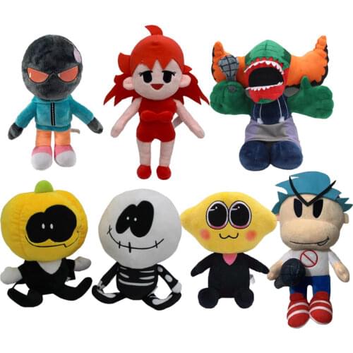 Newest Friday Night Funkin Plush Toy Sticker Keychain Boyfriend Girlfriend Demon Monster Spooky Stuffed Soft Doll Toy Gift