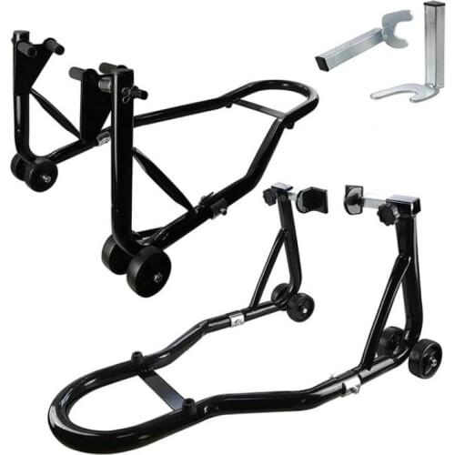 Motorcycle front and rear wheel bracket support frame