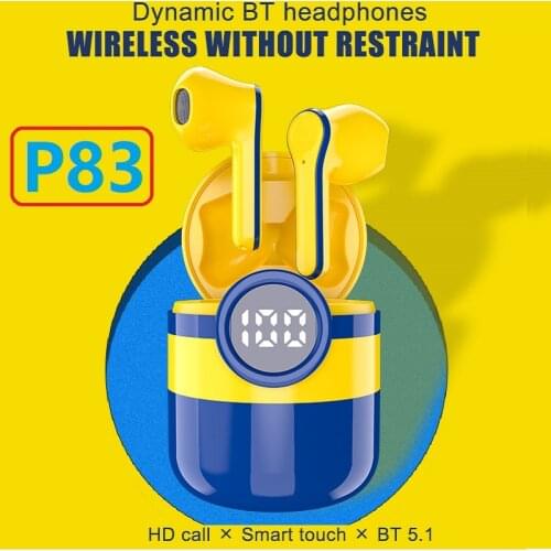 P83 TWS Cartoon Wireless Earbuds Minion Earphone bluetooth 5.1 Gaming Headsets Best True Stereo Headphones PK Pro3 I12 i90000Pro