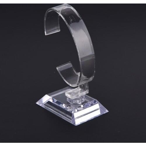 Plastic Clear Jewelry Packaging 10cm Total Height Watch Display Stand Wrist Watch Display Rack Holder Sale Show Case Stand Tool